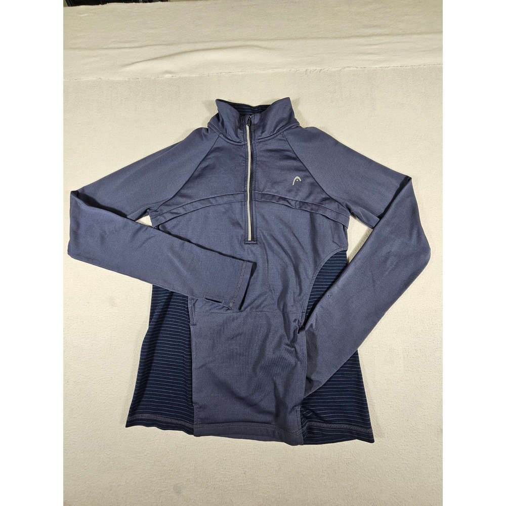 HEAD Womens XS Blue Quarter Zip Pullover Activewear Thumbholes S395 GU0001SS